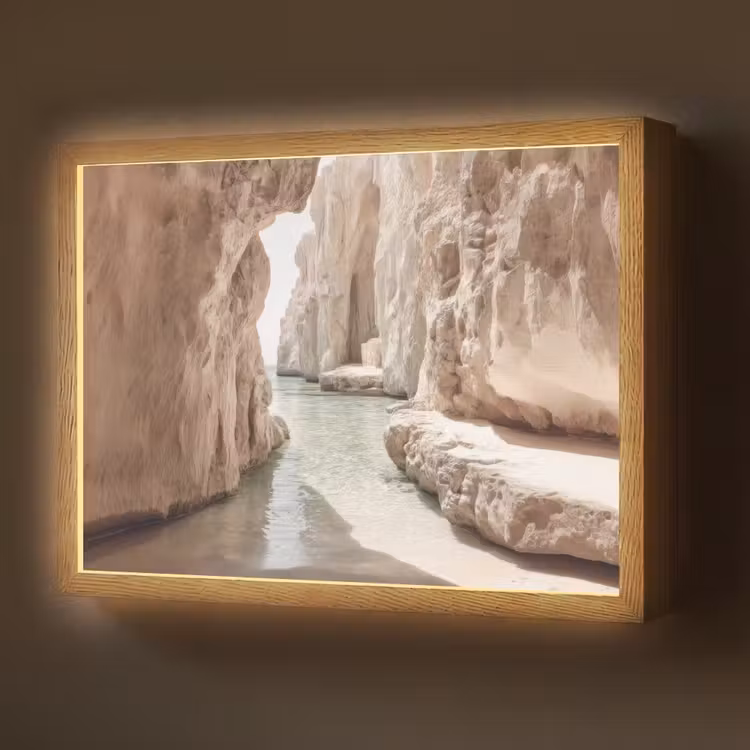 Rotsen - Zee - Zand - Kloof Light Box met batterij (Wandlamp) middel -z3d_website
