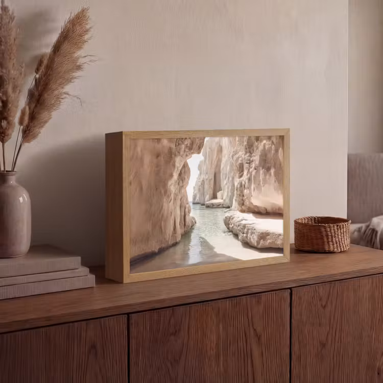 Rotsen - Zee - Zand - Kloof Light Box met batterij (Wandlamp) middel -sfeer2