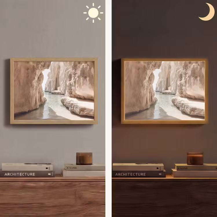 Rotsen - Zee - Zand - Kloof Light Box met batterij (Wandlamp) middel -sfeer3