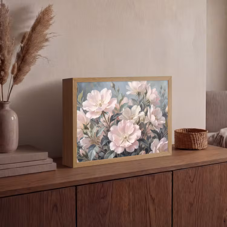 Rozen - Illustratie - Roze Light Box met batterij (Wandlamp) middel -sfeer2