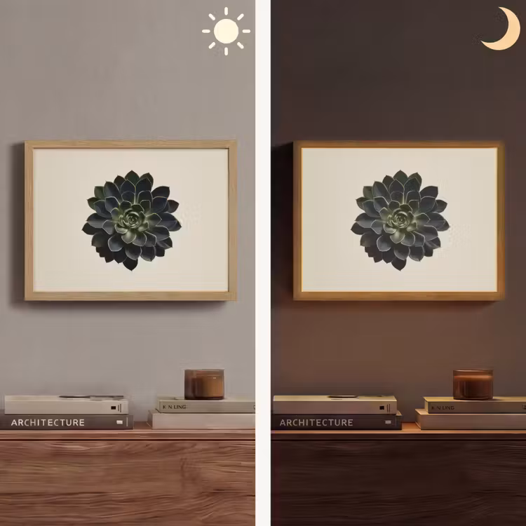 Rozet - Cirkelvormig - Donkergroen Light Box met batterij (Wandlamp) middel -sfeer3