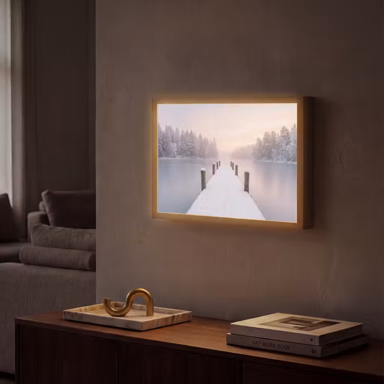 Steiger - Meer - Mist - Winter - Serene Light Box met batterij (Wandlamp) middel -sfeer1