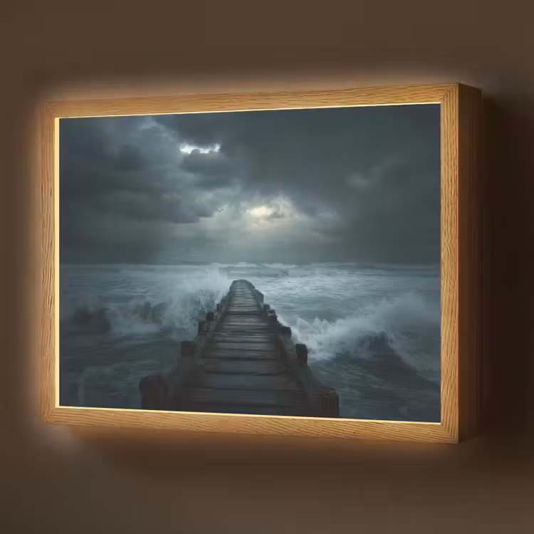 Steiger - Storm - Golven Light Box met batterij (Wandlamp) middel -z3d_website