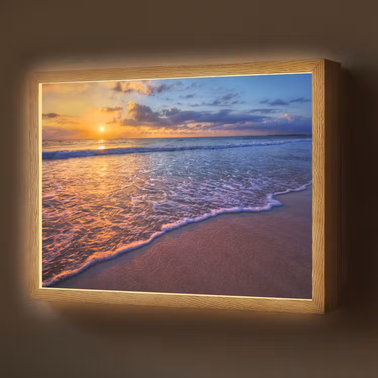 Zee - Strand - Zonsondergang - Wolken - Horizon Light Box met batterij (Wandlamp) middel -z3d_website