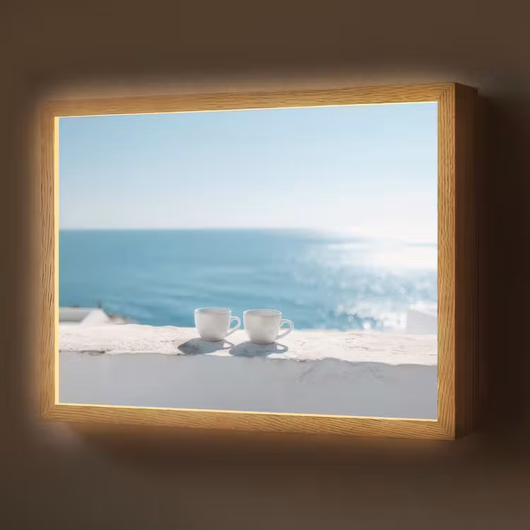 Zee - Koffiekopjes - Zomers Light Box met batterij (Wandlamp) middel -z3d_website