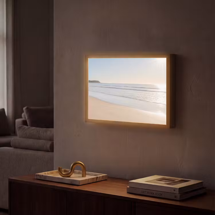 Zee - Zon - Zand Light Box met batterij (Wandlamp) middel -sfeer1