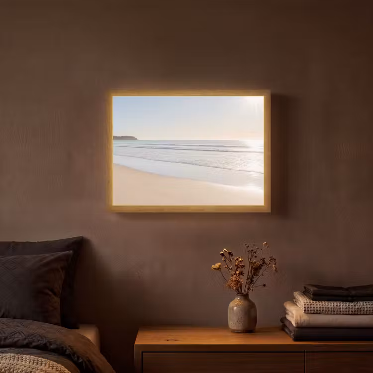 Zee - Zon - Zand Light Box met batterij (Wandlamp) middel -sfeer4