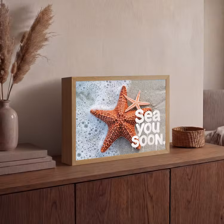 Sea you soon - Zeester - Zee Light Box met batterij (Wandlamp) middel -sfeer2
