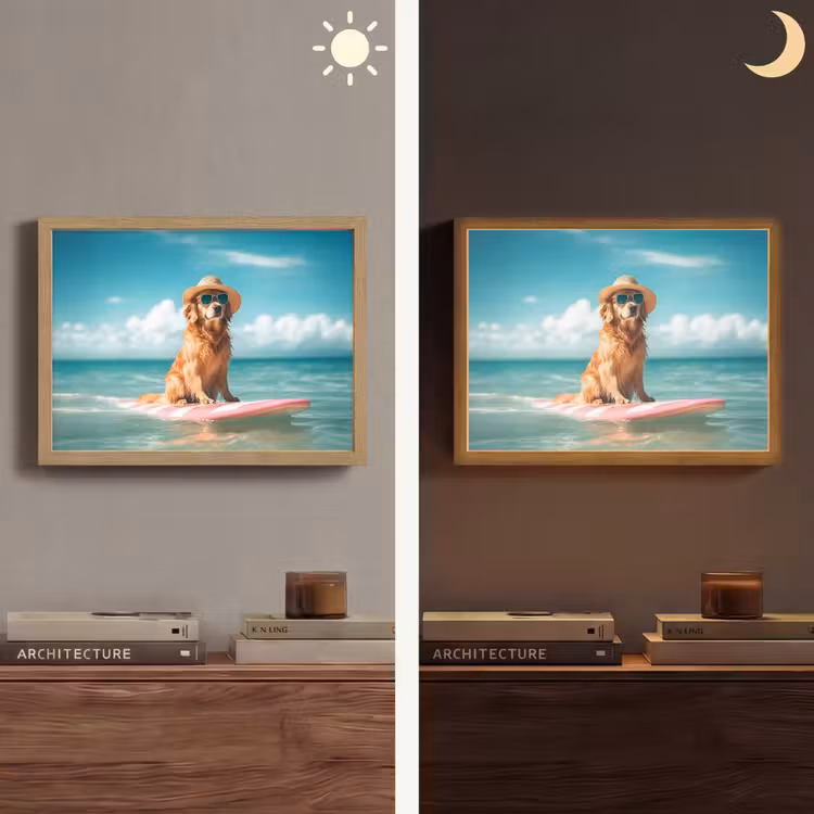Zeewater - Hond - Golden retriever - Zonnebril Light Box met batterij (Wandlamp) middel -sfeer3
