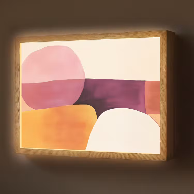 Vormen - Abstract - Kleurrijk Light Box met batterij (Wandlamp) middel -z3d_website