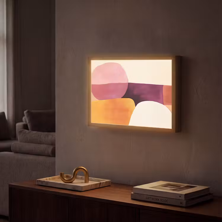 Vormen - Abstract - Kleurrijk Light Box met batterij (Wandlamp) middel -sfeer1