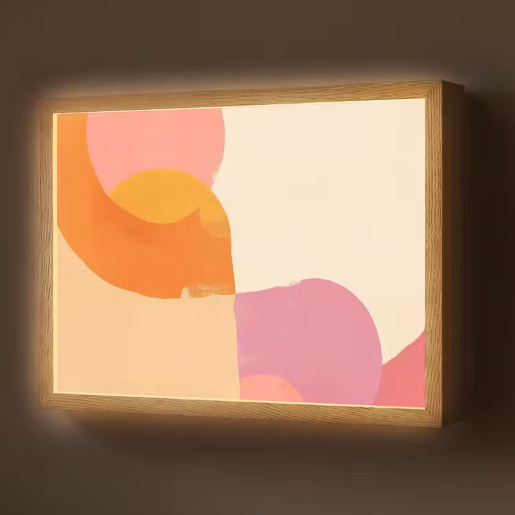 Vormen - Abstract - Kleurrijk Light Box met batterij (Wandlamp) middel -z3d_website