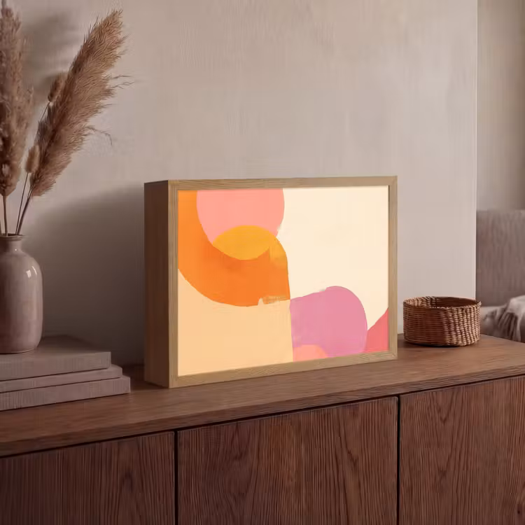 Vormen - Abstract - Kleurrijk Light Box met batterij (Wandlamp) middel -sfeer2