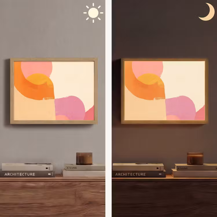 Vormen - Abstract - Kleurrijk Light Box met batterij (Wandlamp) middel -sfeer3