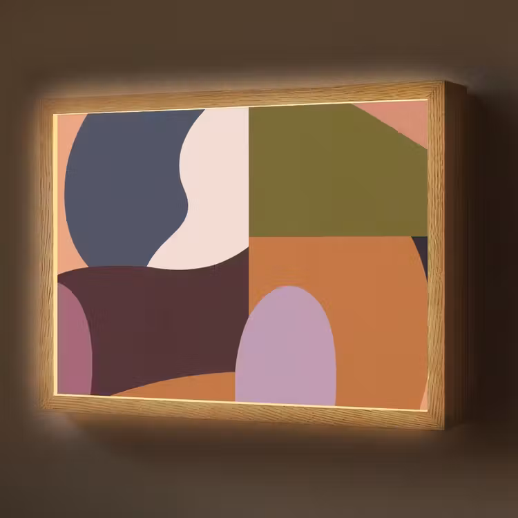 Vormen - Abstract - Kleuren - Vierkant Light Box met batterij (Wandlamp) middel -z3d_website