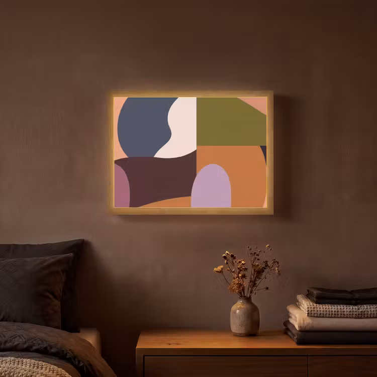 Vormen - Abstract - Kleuren - Vierkant Light Box met batterij (Wandlamp) middel -sfeer4
