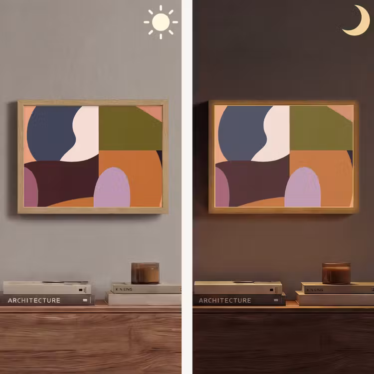 Vormen - Abstract - Kleuren - Vierkant Light Box met batterij (Wandlamp) middel -sfeer3