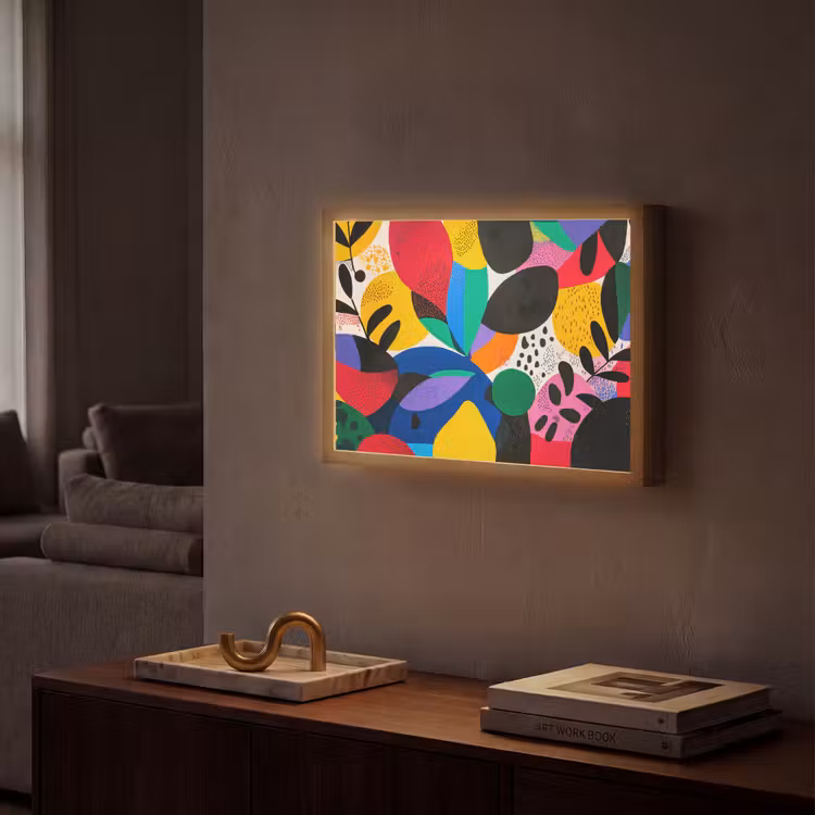 Vormen - Stippen - Kleurrijk Light Box met batterij (Wandlamp) middel -sfeer1