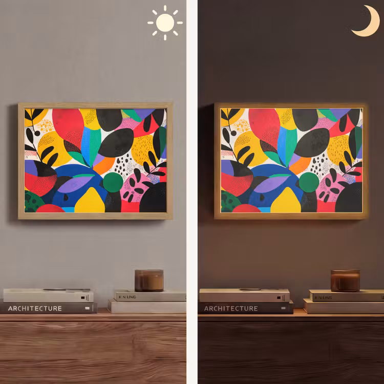 Vormen - Stippen - Kleurrijk Light Box met batterij (Wandlamp) middel -sfeer3