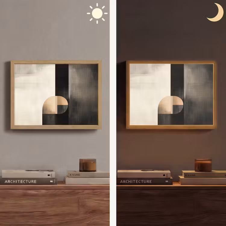 Vormen - Modern - Zwart Light Box met batterij (Wandlamp) middel -sfeer3