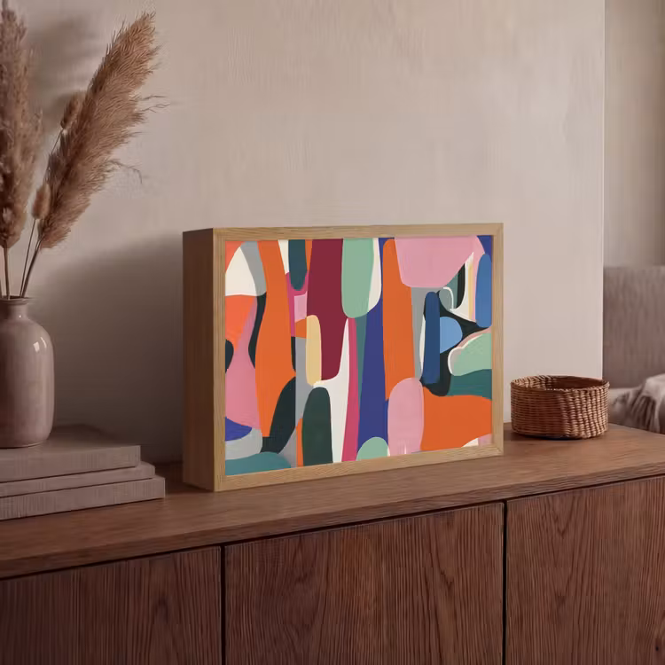 Vormen - Ritmisch - Kleuren - Abstract Light Box met batterij (Wandlamp) middel -sfeer2