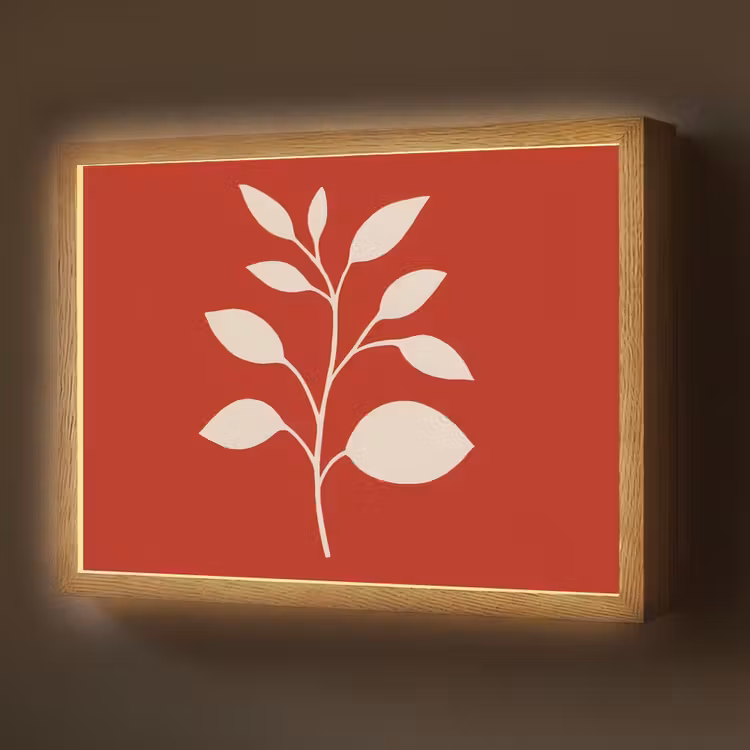 Silhouet - Bladeren - Tak Light Box met batterij (Wandlamp) middel -z3d_website