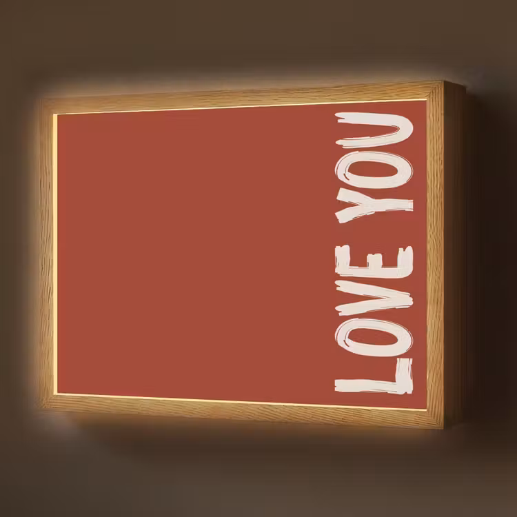Schuin - Loveyou - Rood Light Box met batterij (Wandlamp) middel -z3d_website