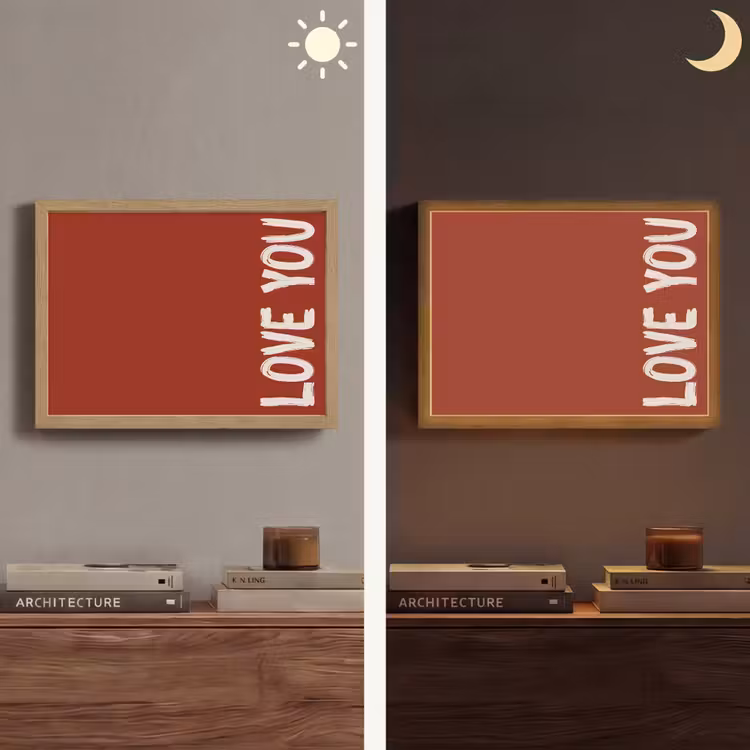 Schuin - Loveyou - Rood Light Box met batterij (Wandlamp) middel -sfeer3