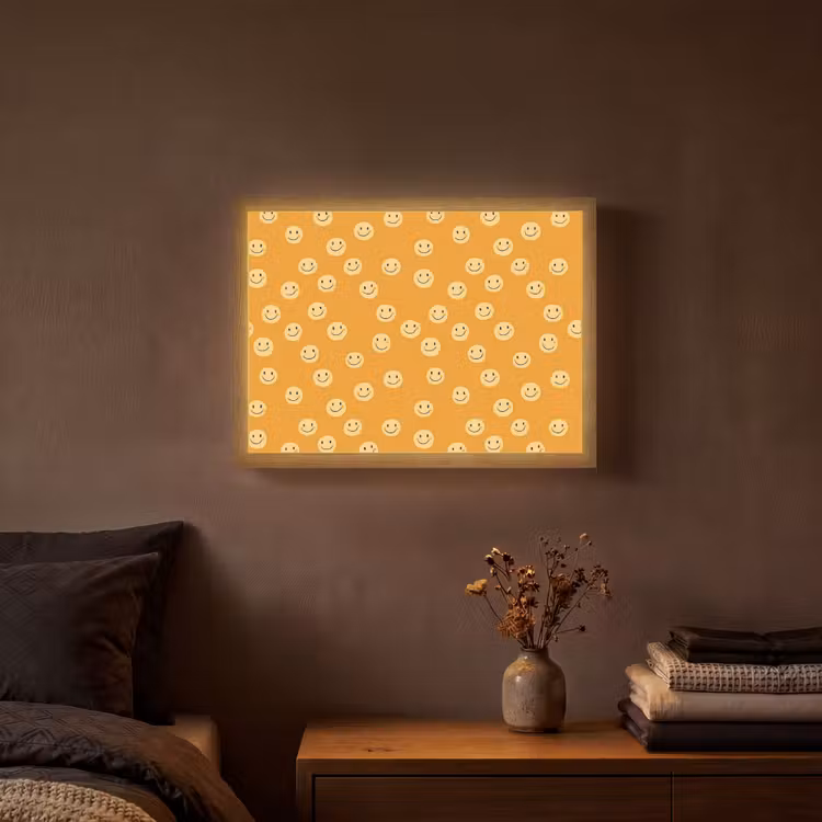 Smileys - Retro - Heel Light Box met batterij (Wandlamp) middel 907 -sfeer4