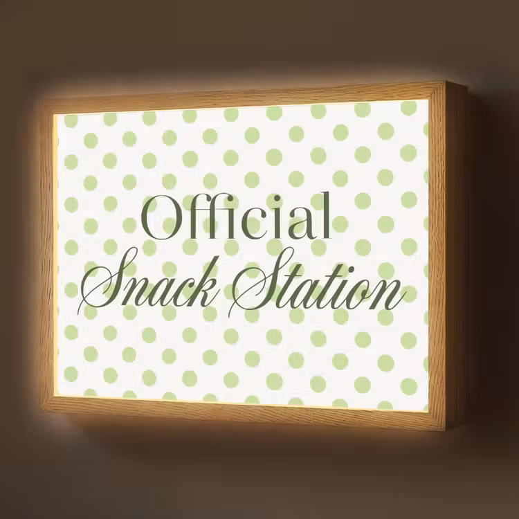 Snack Station - Groen - Stippen Light Box met batterij (Wandlamp) middel -z3d_website
