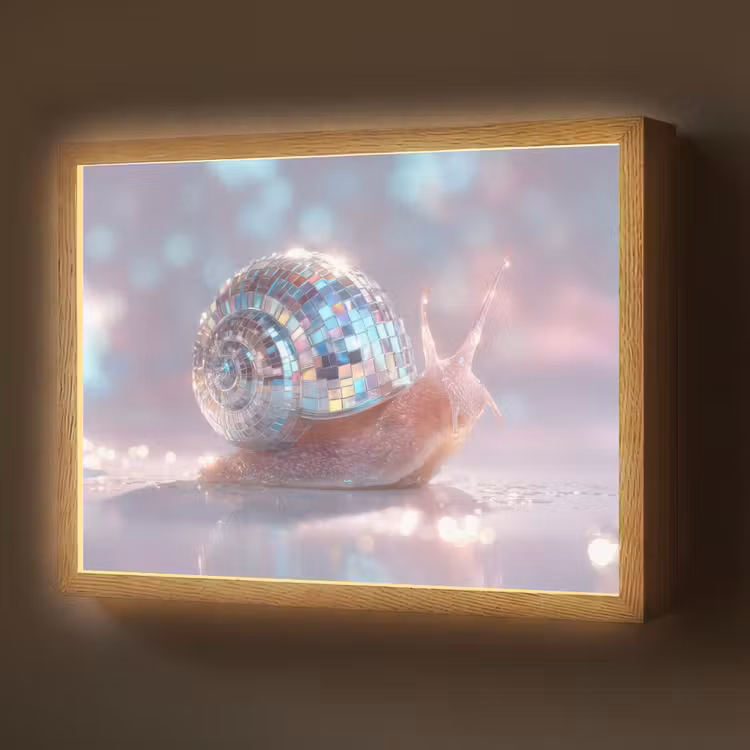 Slak - Disco - Mozaïek - Blauw Light Box met batterij (Wandlamp) middel -z3d_website