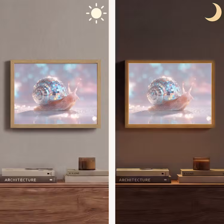 Slak - Disco - Mozaïek - Blauw Light Box met batterij (Wandlamp) middel -sfeer3