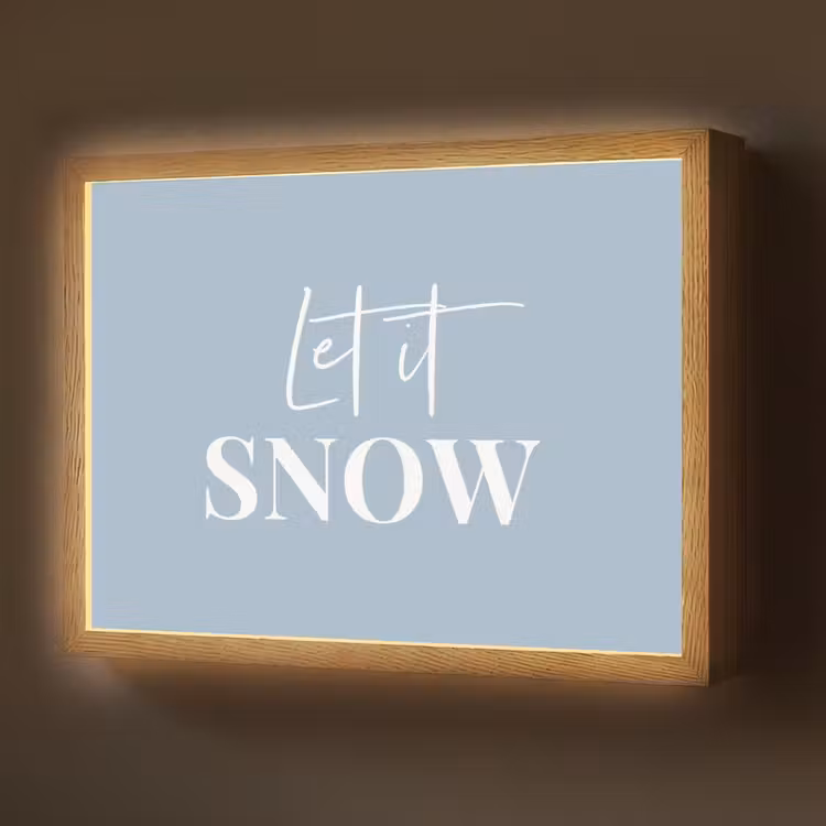 Sneeuw - Winter - Blauw - Let it snow Light Box met batterij (Wandlamp) middel -z3d_website