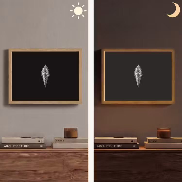 Softijs - Realistisch - Futuristisch Light Box met batterij (Wandlamp) middel -sfeer3