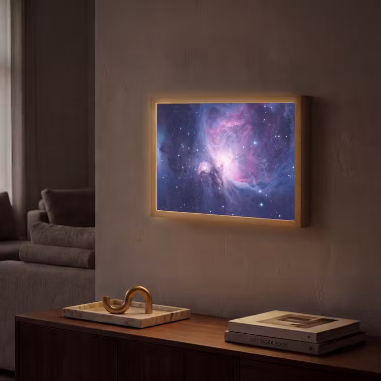 Ruimte - Sterren - Kleurrijk Light Box met batterij (Wandlamp) middel -sfeer1