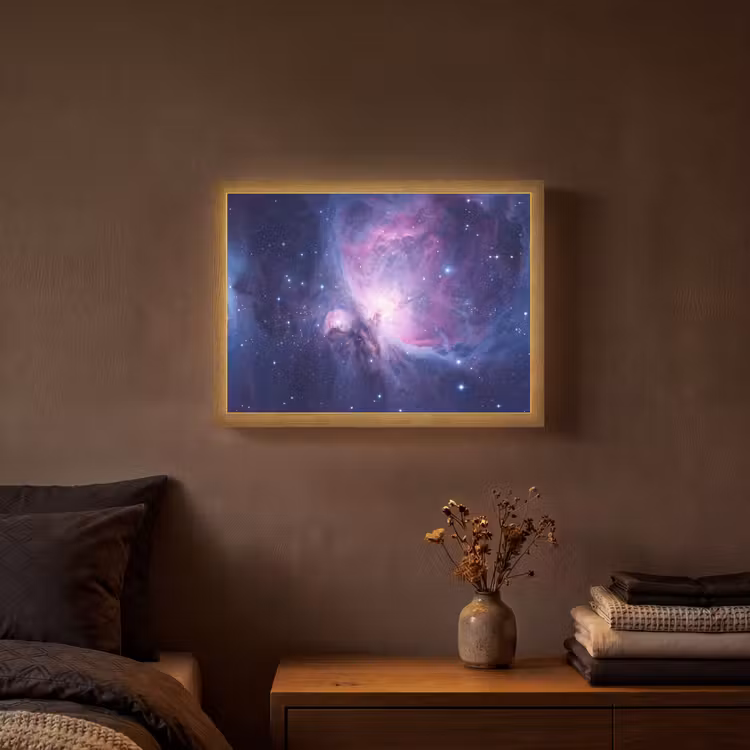 Ruimte - Sterren - Kleurrijk Light Box met batterij (Wandlamp) middel -sfeer4