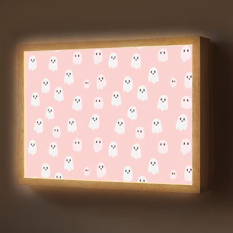 Spookjes - Patroon - Roze Light Box met batterij (Wandlamp) middel 907 -z3d_website