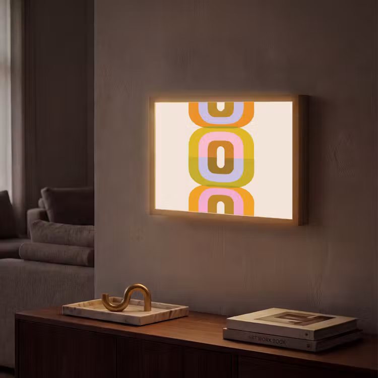 Stapel - Vormen - Geblokt - Oranje Light Box met batterij (Wandlamp) middel -sfeer1