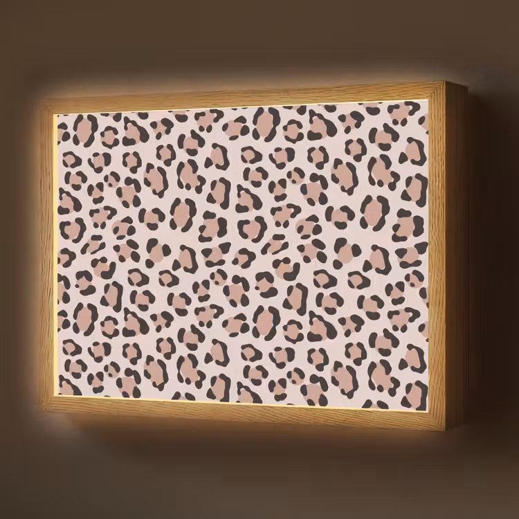 Vlekken - Beige - Luipaard Light Box met batterij (Wandlamp) middel 907 -z3d_website