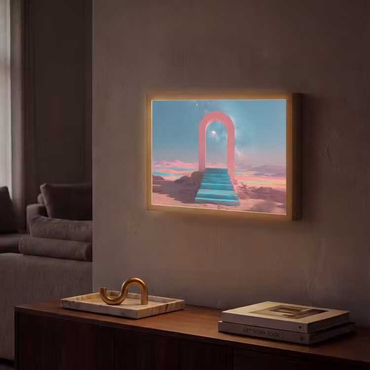 Trap - Boog - Sterrenhemel Light Box met batterij (Wandlamp) middel -sfeer1