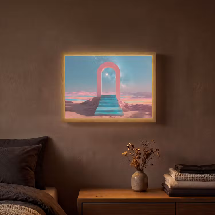 Trap - Boog - Sterrenhemel Light Box met batterij (Wandlamp) middel -sfeer4