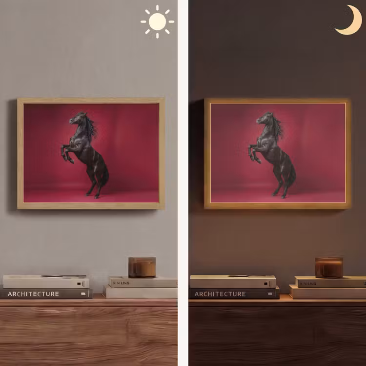 Hengst - Steigert - Rood Light Box met batterij (Wandlamp) middel -sfeer3