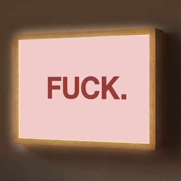 Statement - Krachtig - Roze Light Box met batterij (Wandlamp) middel -z3d_website
