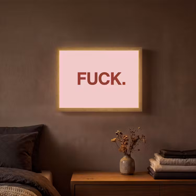 Statement - Krachtig - Roze Light Box met batterij (Wandlamp) middel -sfeer4