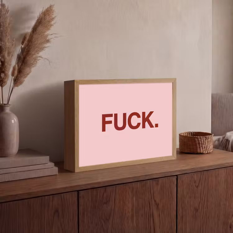 Statement - Krachtig - Roze Light Box met batterij (Wandlamp) middel -sfeer2