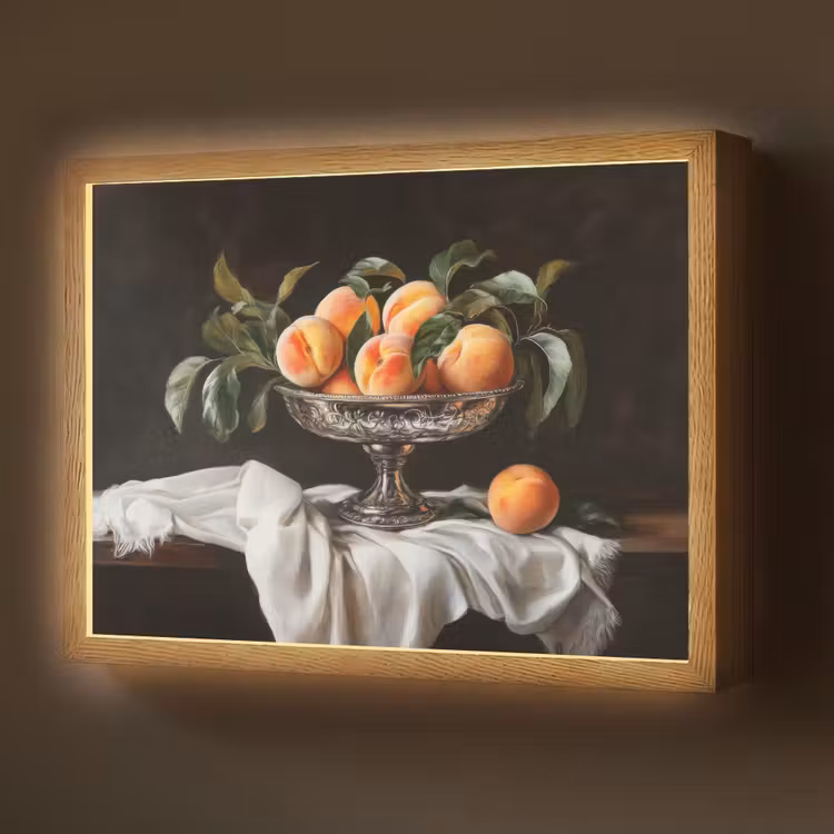 Stilleven - Perziken - Vintage Light Box met batterij (Wandlamp) middel -z3d_website