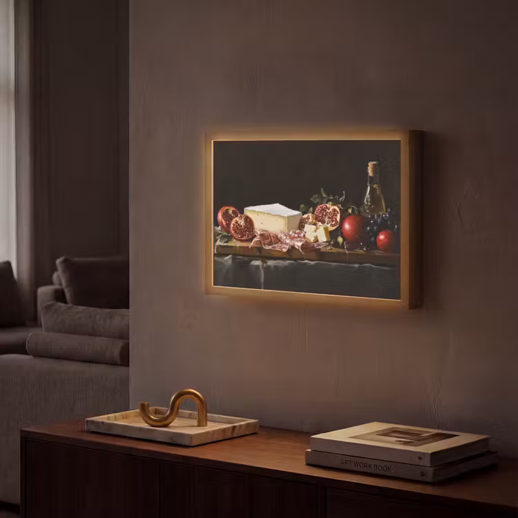 Stilleven - Vintage - Borrelplank Light Box met batterij (Wandlamp) middel -sfeer1