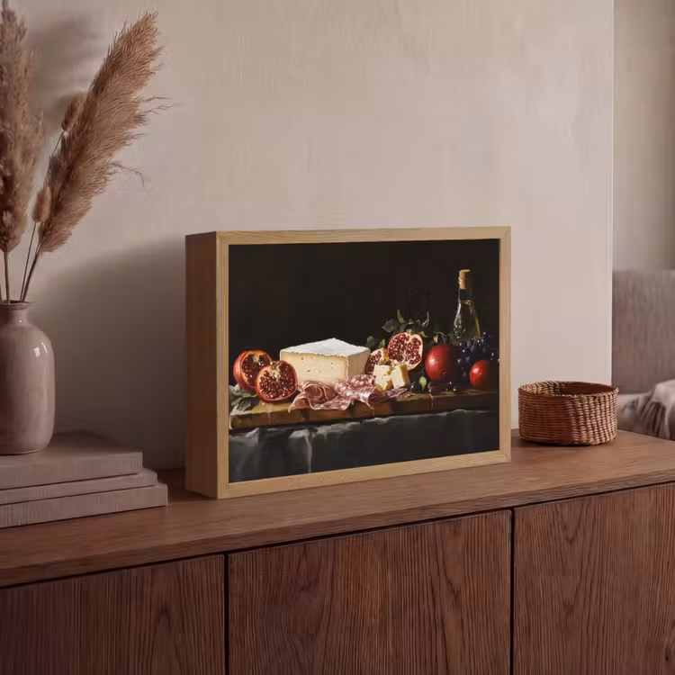 Stilleven - Vintage - Borrelplank Light Box met batterij (Wandlamp) middel -sfeer2