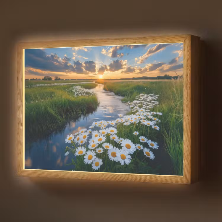 Beekje - Landschap - Margriet Light Box met batterij (Wandlamp) middel -z3d_website