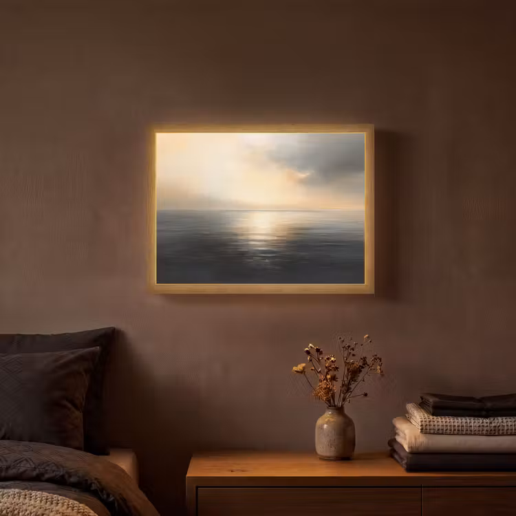 Zon - Horizon - Zee Light Box met batterij (Wandlamp) middel -sfeer4